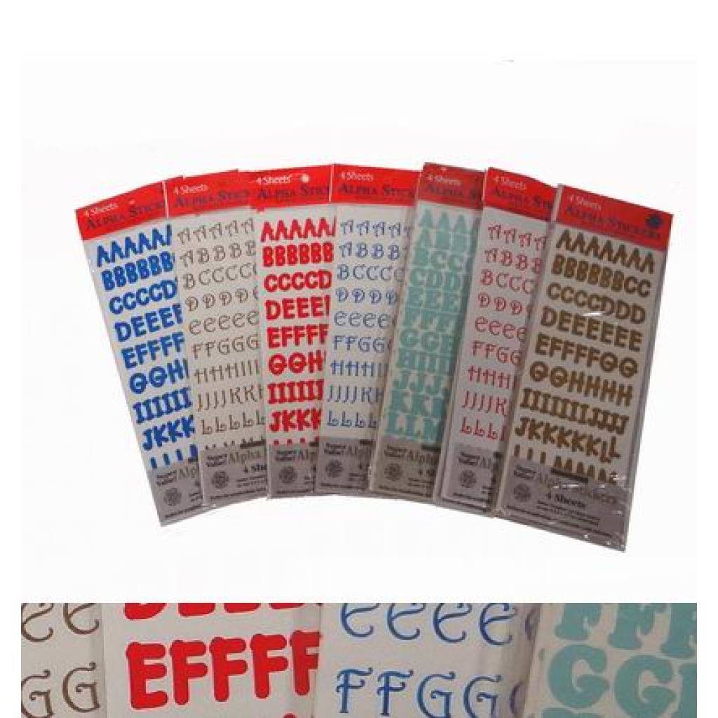 buy assorted alphabet sticker sheets 4 sheetspack only 40 cents