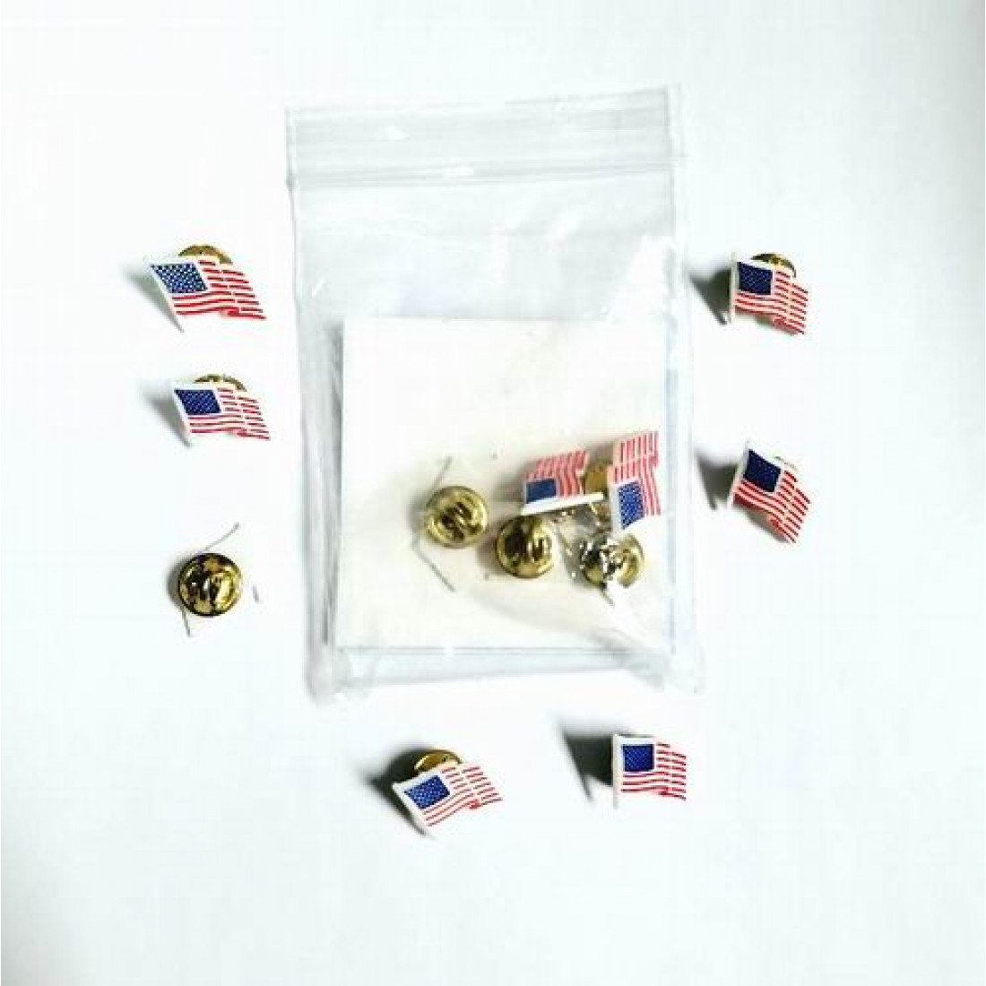 Buy Plastic American Flag Lapel Pins with Gold Metal Butterfly Clip