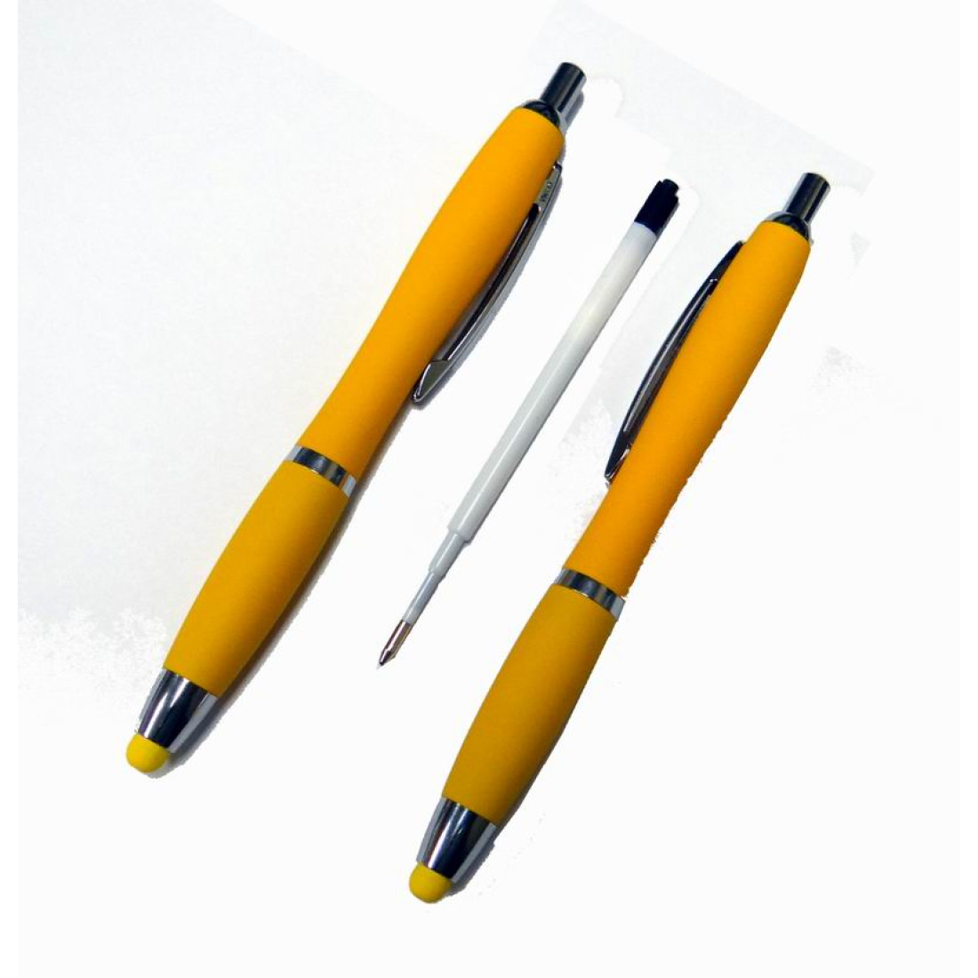 Buy Bright Yellow Soft Touch Riley Pen with Stylus Tip Cheap H&J