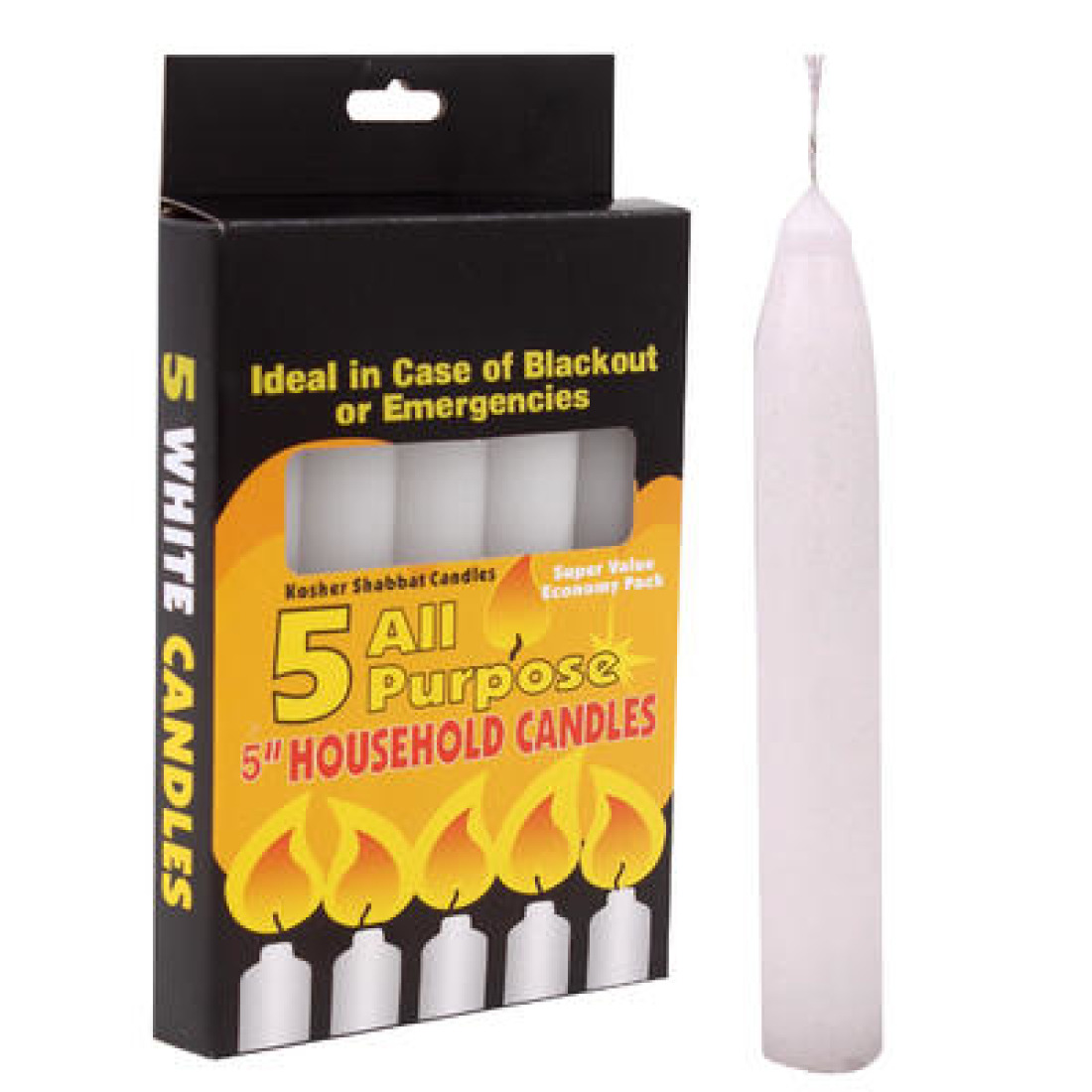 Buy All Purpose Emergency Household Candle 5pack White, 5" Only 65