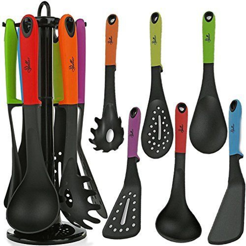 Buy STELLAR 6 Piece Kitchen Cooking Utensil Set with Stand Cheap H&J