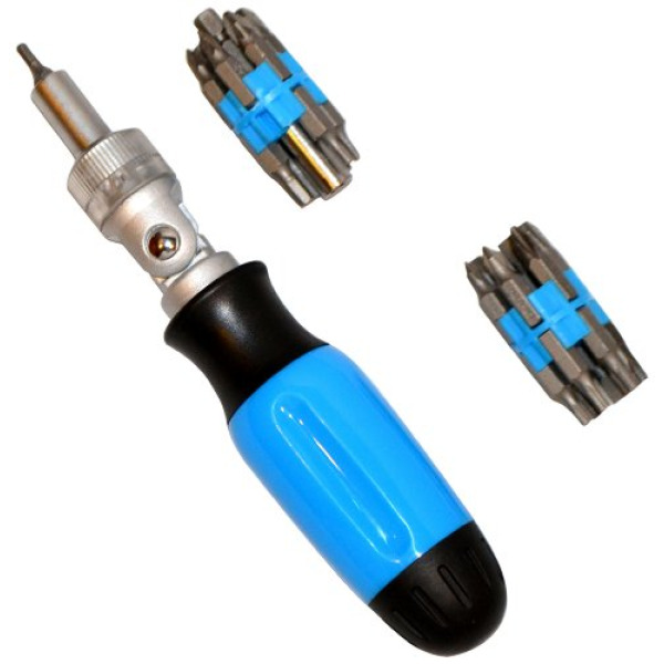 Buy Ratchet Screwdriver Set, Blue/Black, 26Piece Set Cheap H&J