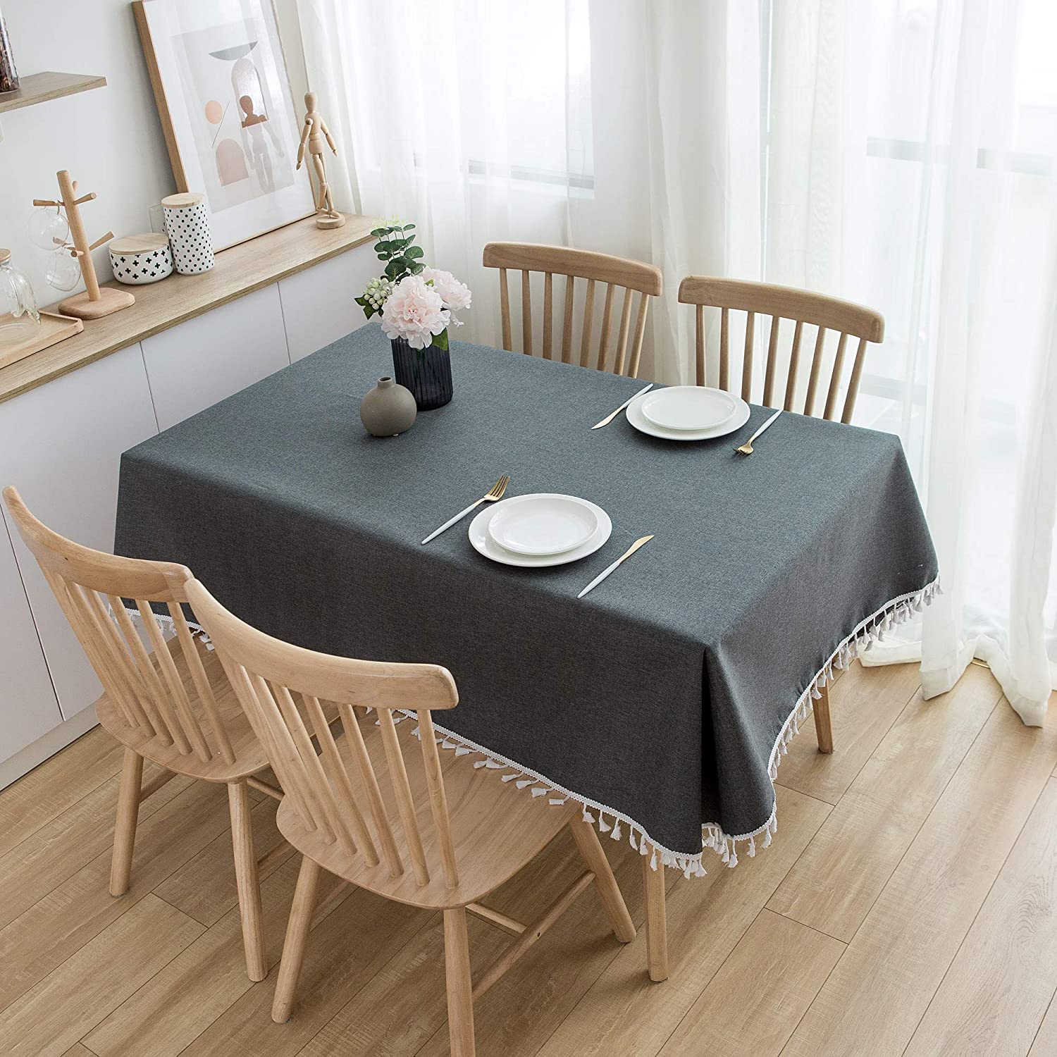 Buy NorthShore Linen Cotton Dark Grey Table Cloth (52″ x 70″) Cheap | H ...