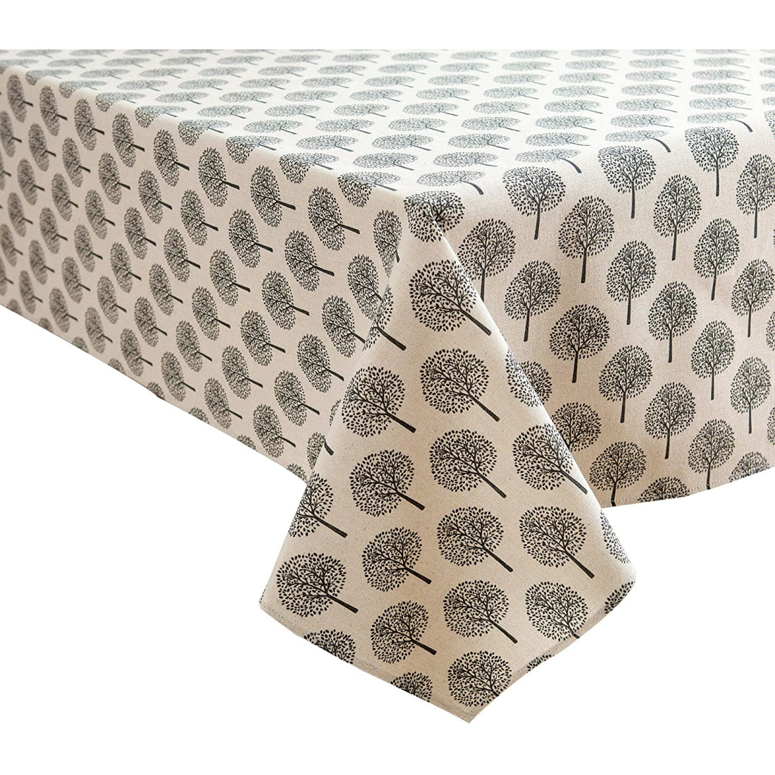 Buy NorthShore Linen Cotton Cream &amp; Brown Trees Table Cloth (52&quot; x 70
