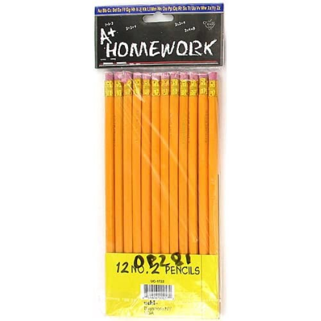 Buy Yellow Wooden Pencils 2 with Eraser 12/pack (Only 1.00/Pack