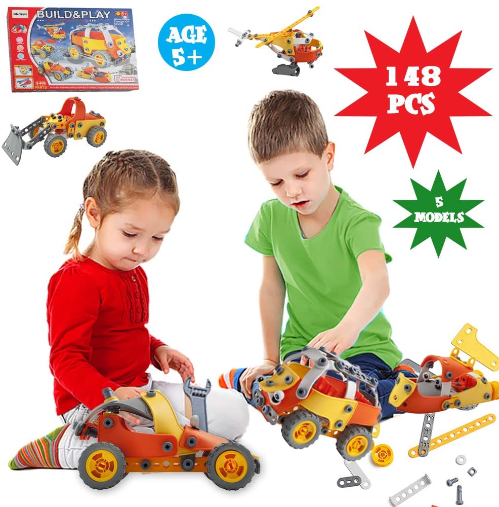 Buy Construction Toys 5 in 1 Build and Play Kit (148 Pieces) Cheap | H ...