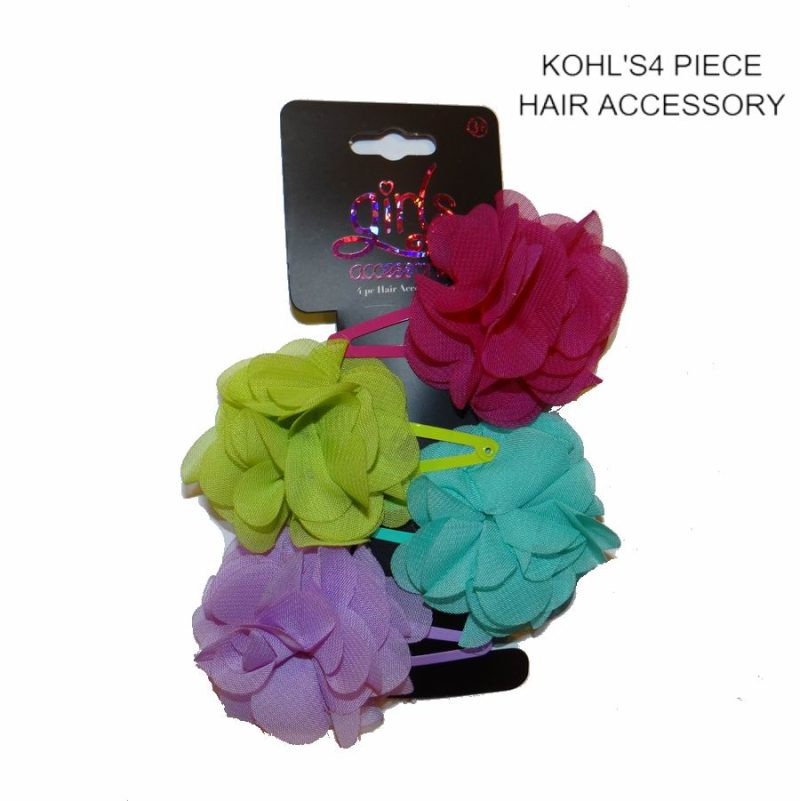 Buy Kohl's Chiffon Flower Snap Hair Clips 4 Pack Item547936K Cheap