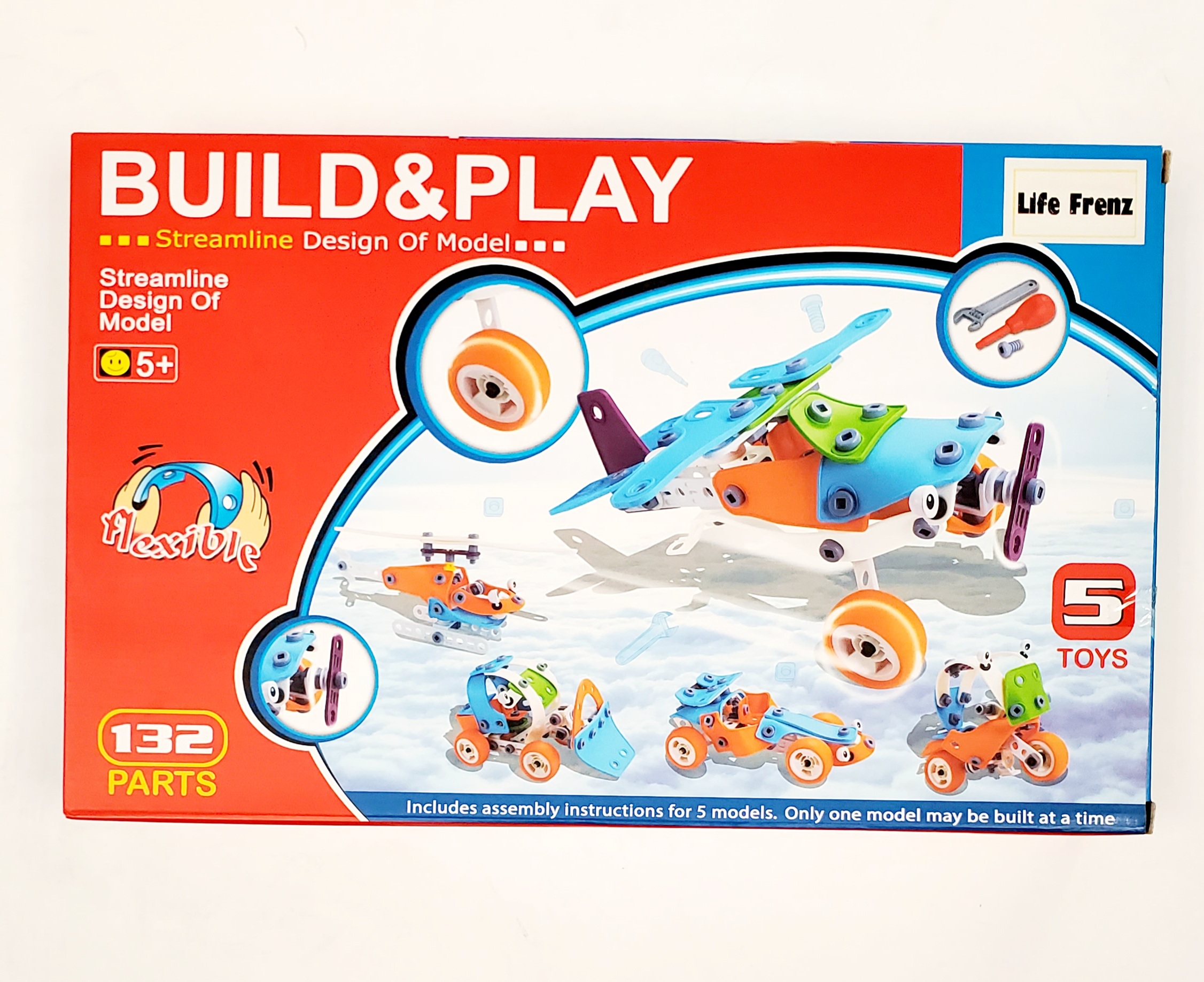 Buy Construction Toys 5 In 1 Build And Play Kit (132 Pieces) Cheap H