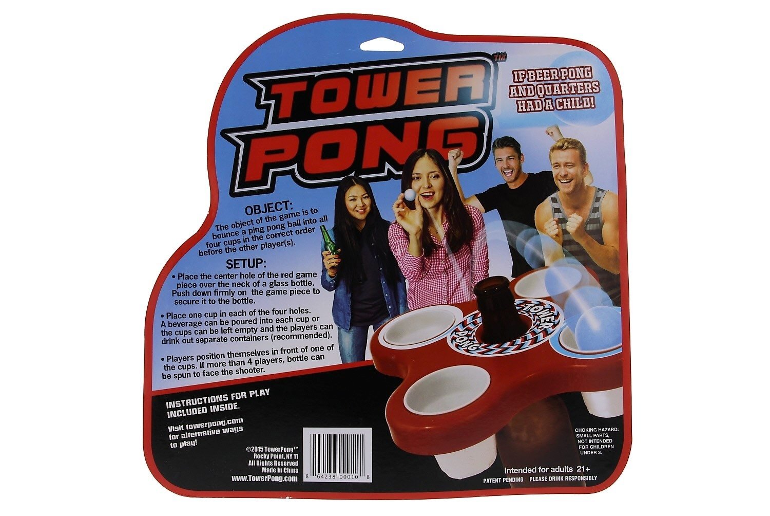 Tower Pong Tailgating Drinking Game with Cups and Ping Pong Balls H&J