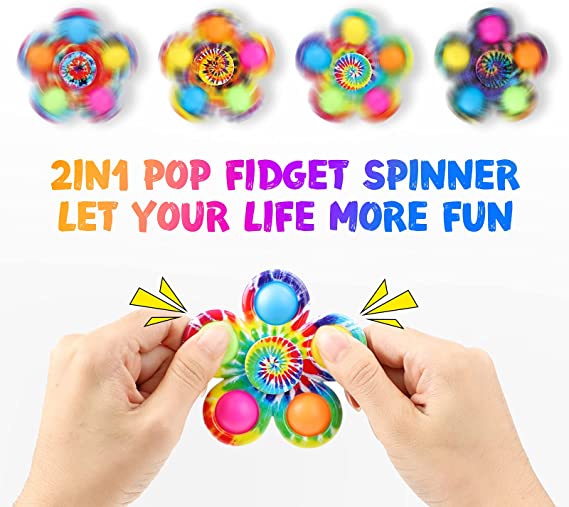 Colorful Tie-Dyed Pop Fidget Spinners – 2 in 1 – Item #5721 – H&J ...